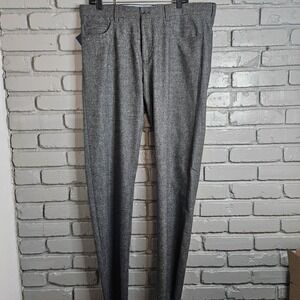Ballin Mens Pants 38 Wool Blend Ceramico Connor Raw Hem Mid Grey Modern Fit